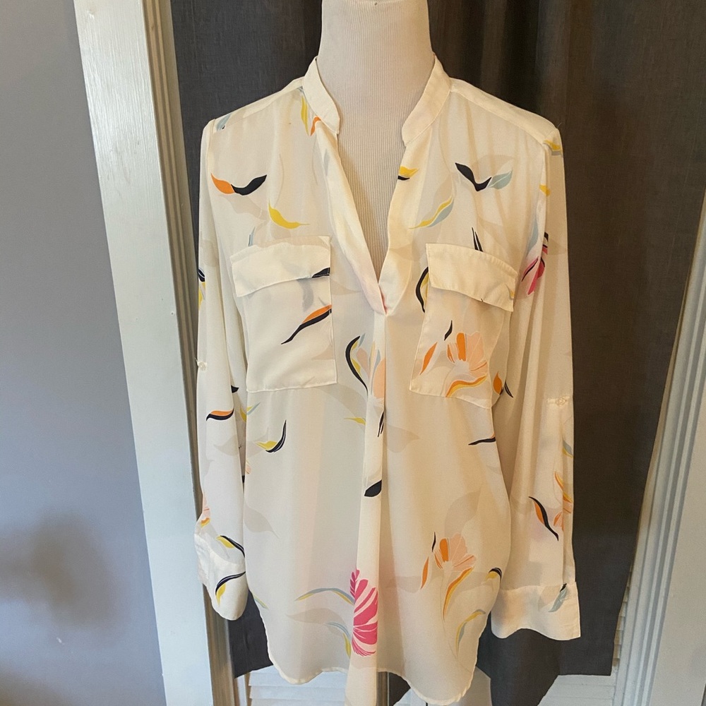 Floral multi texture blouse